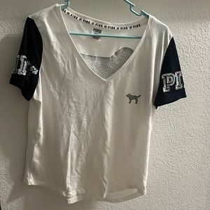 Pink Size Large Sequin VS Dog Shirt